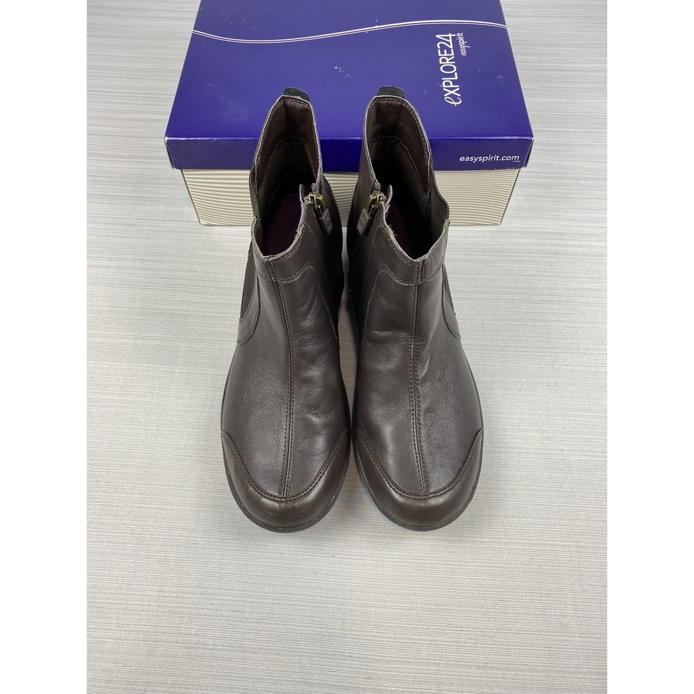 Easy Spirit Explore 24 Brenley Ankle Boots Booties Leather Dark Brown‎ Size 10 - Picture 2 of 11
